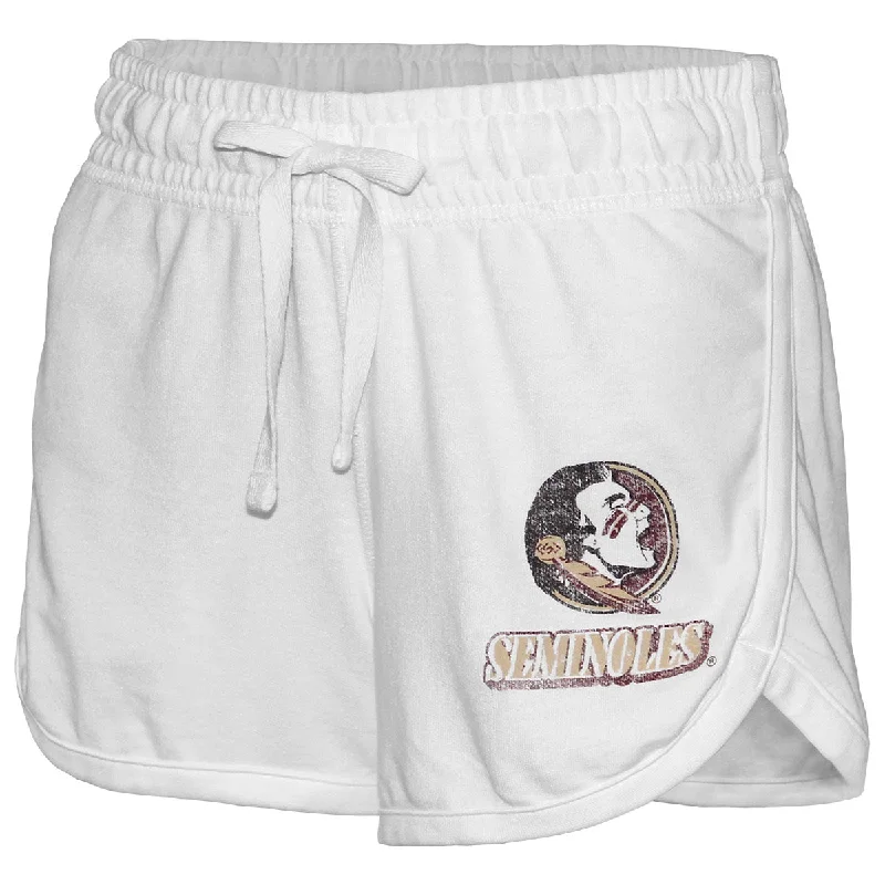 Champion Women's Seminole Logo/Seminoles French Terry Short - White