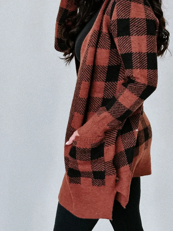 Drey Gingham Plaid Cardigan