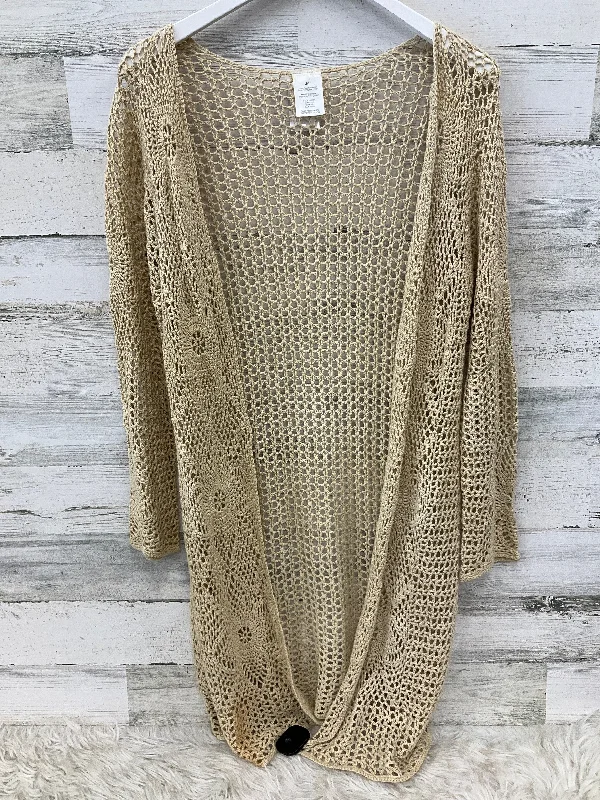 Sweater Cardigan By Clothes Mentor In Tan, Size: S