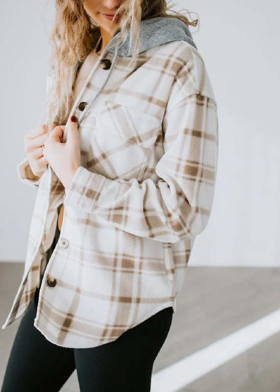 Dean Hooded Plaid Shacket