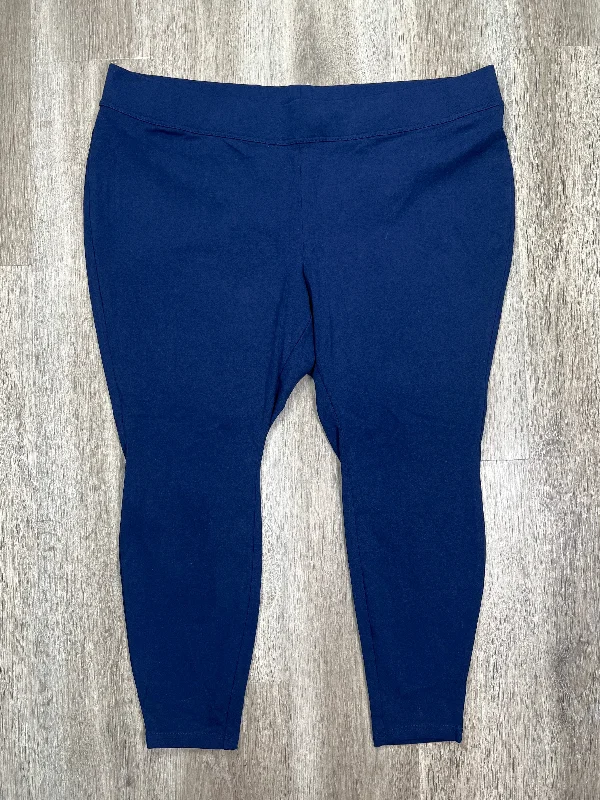 Navy Pants Leggings Lands End, Size 3x