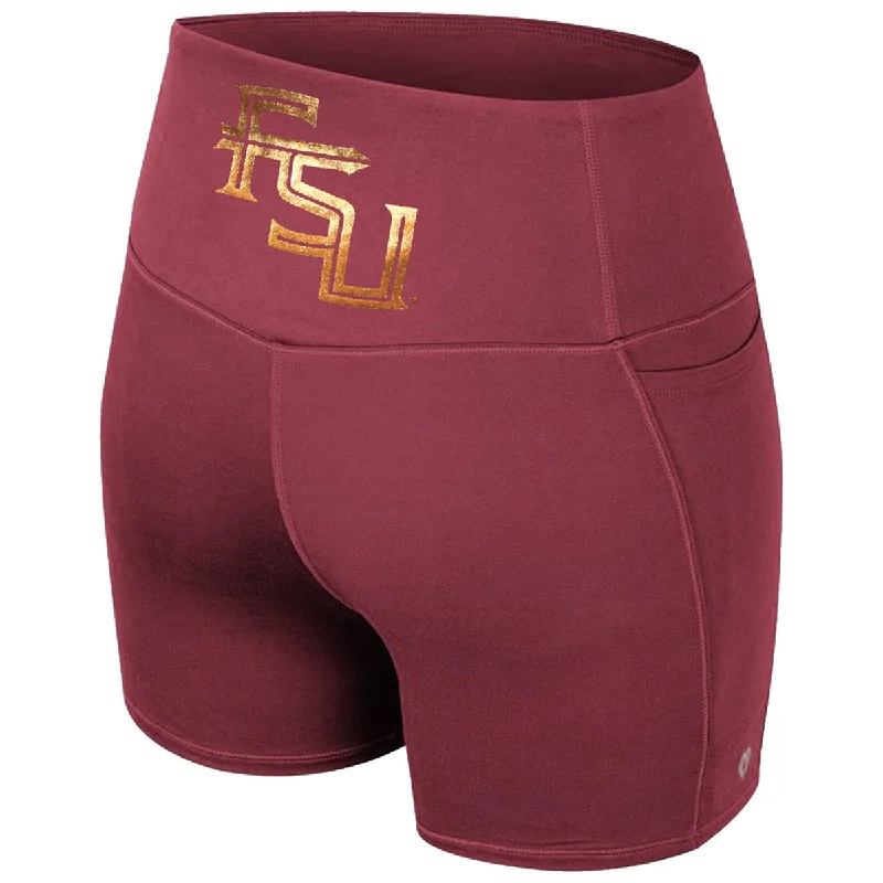 Colosseum Women's Stacked FSU Bike Short - Garnet