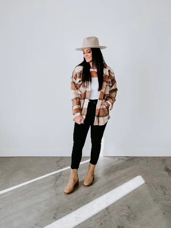 Kalee Sherpa Plaid Shacket