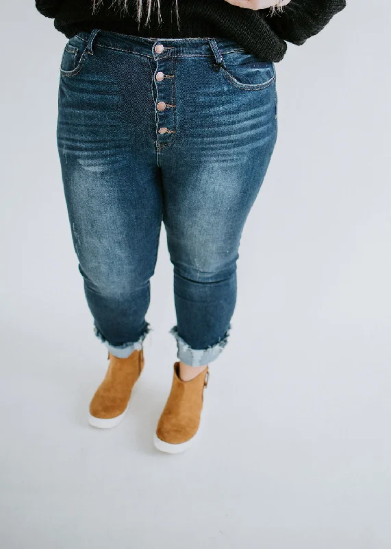 Curvy Sally Button Fly Skinny Jean