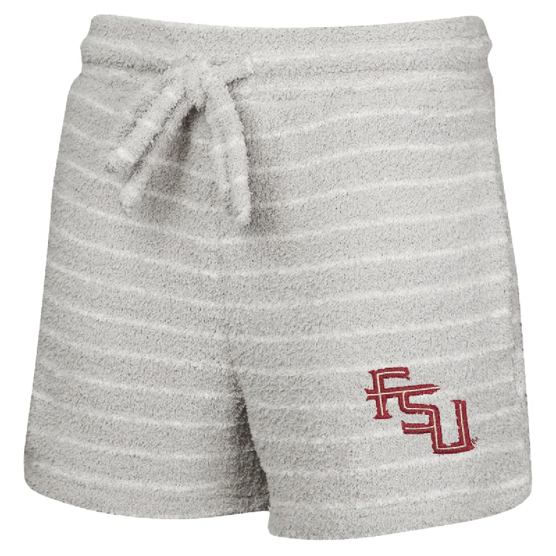 Concept Sports Women's Stacked FSU Striped Chenille Short - Grey