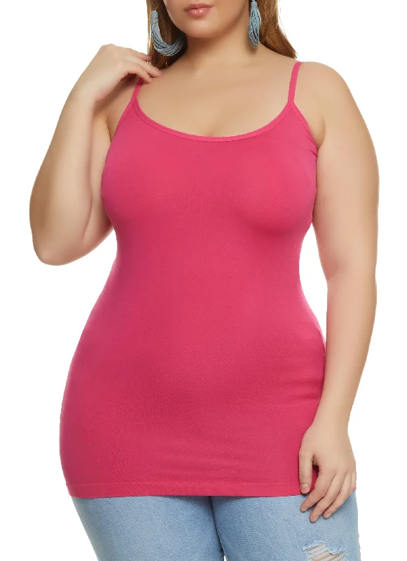 Plus Size Basic Seamless Scoop Neck Cami