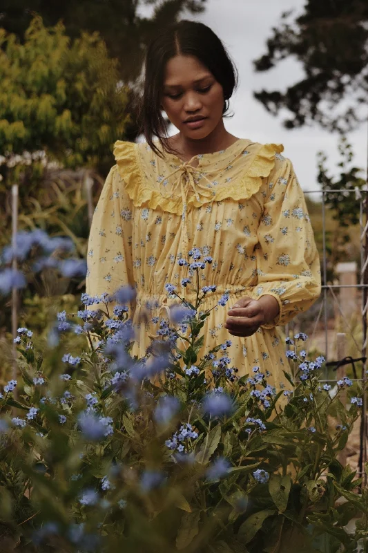 100% RECYCLED COTTON - ABERDEEN LEMON FLORAL DRESS