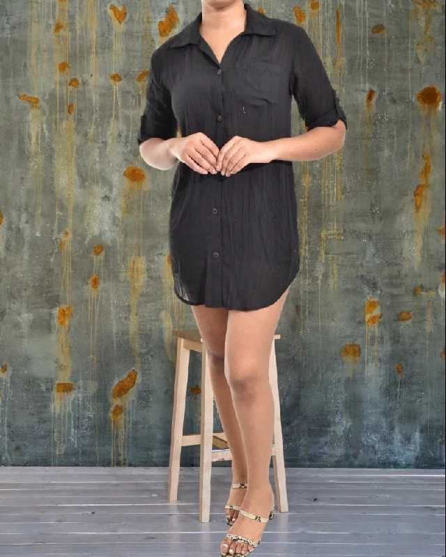 Ladies Black Shirt Dress