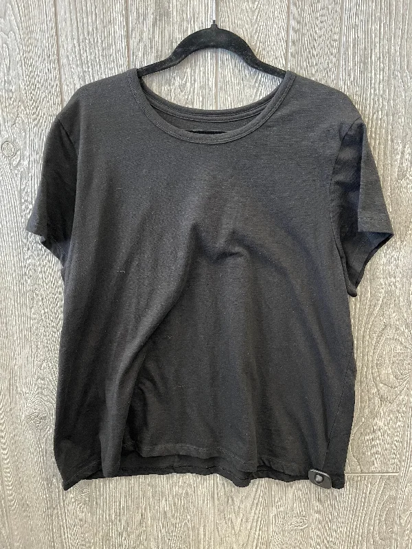 Top Short Sleeve Basic By Time And Tru In Black, Size: 3x