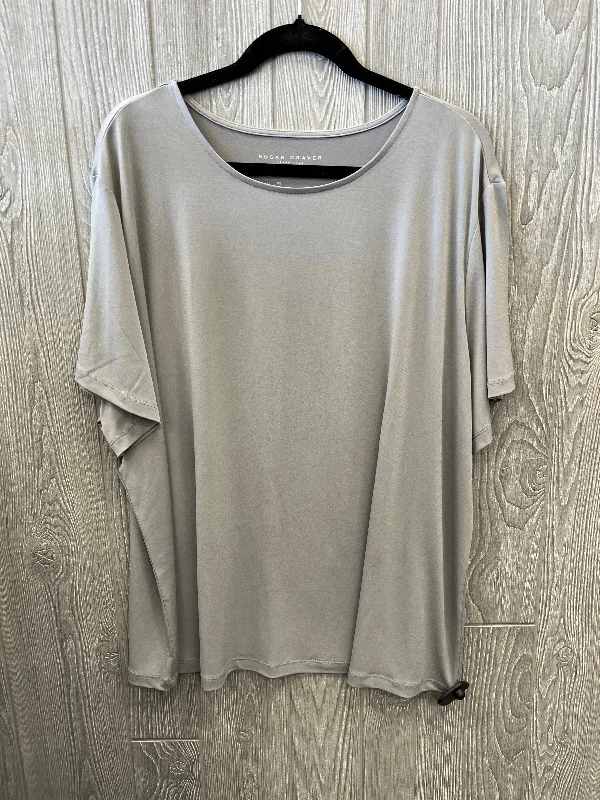 Top Short Sleeve By Susan Graver In Grey, Size: 3x