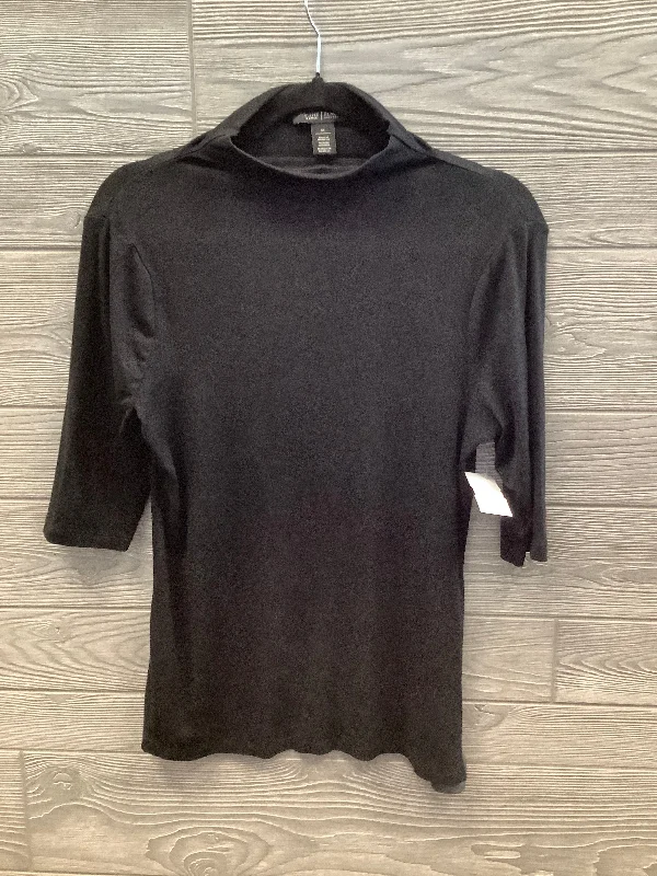 Top Short Sleeve By White House Black Market In Black, Size: M