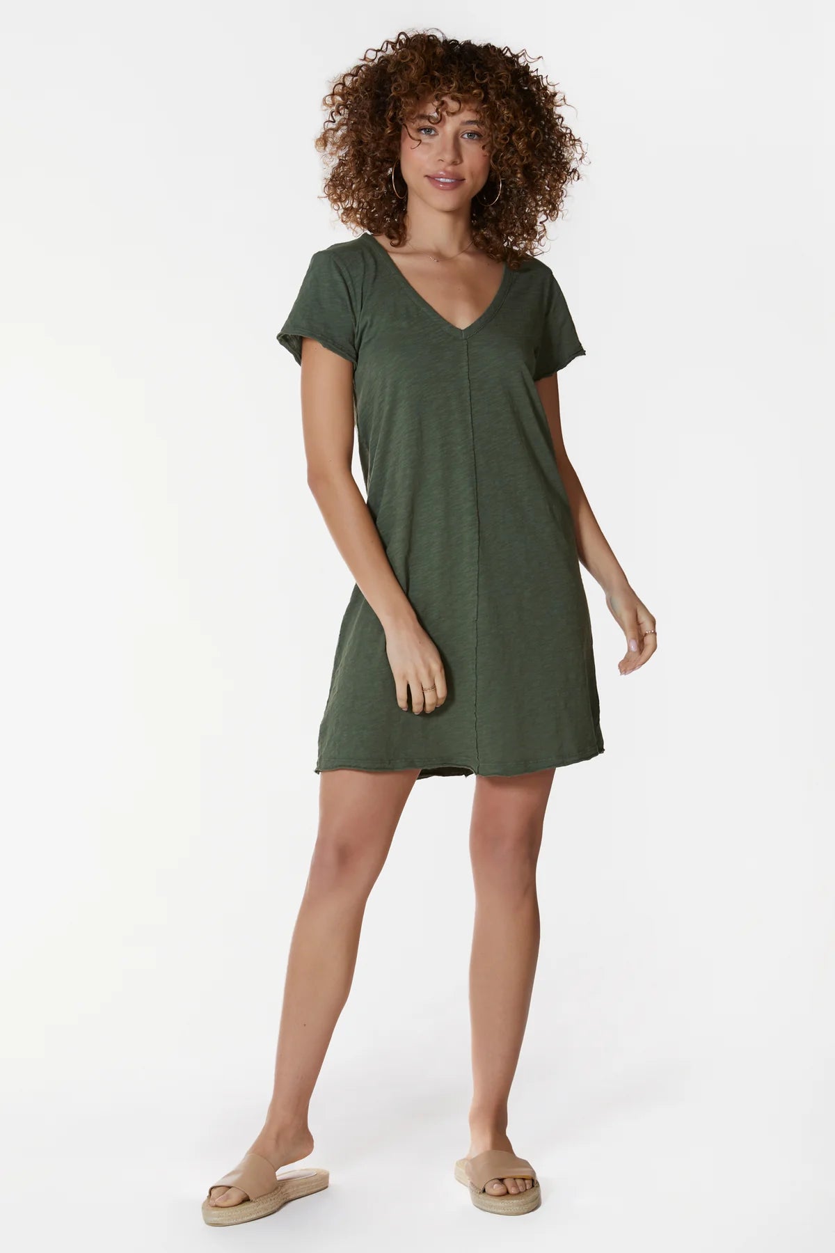 Center Seam Shirt Dress - Garden