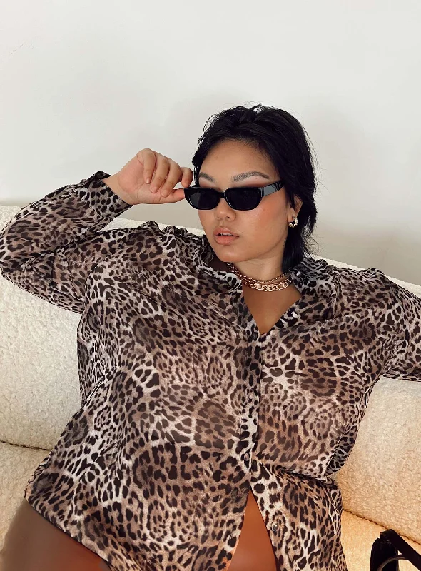 Hayden Shirt Leopard Curve