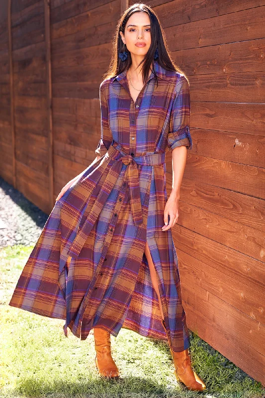 Laine Shirt Dress Brushed Plaid