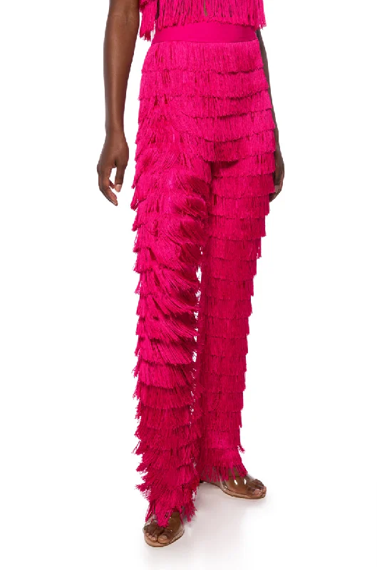 BEST EVER FRINGE WIDE LEG PANT IN FUCHSIA