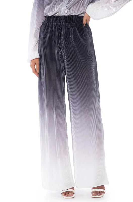 DAY TO NIGHT PLEATED SATIN WIDE LEG PANTS