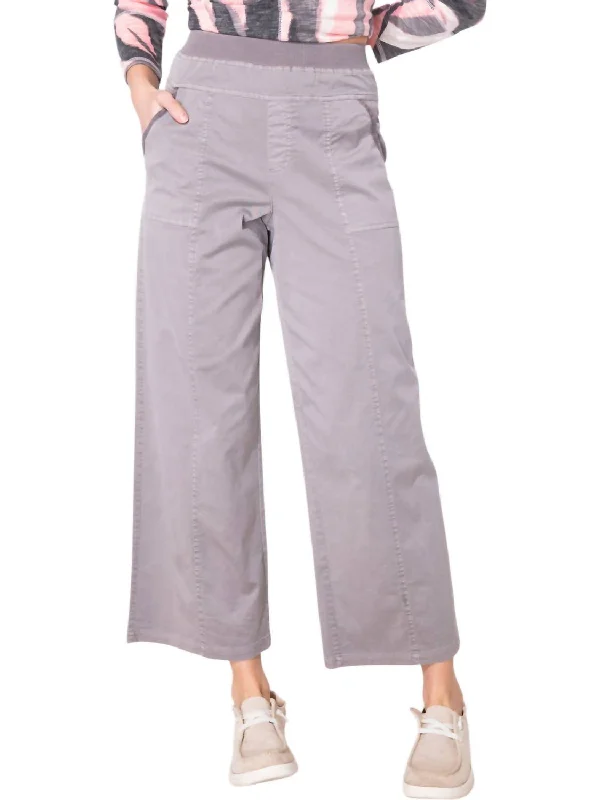 Salt Wash Wide Leg Pants In Fog