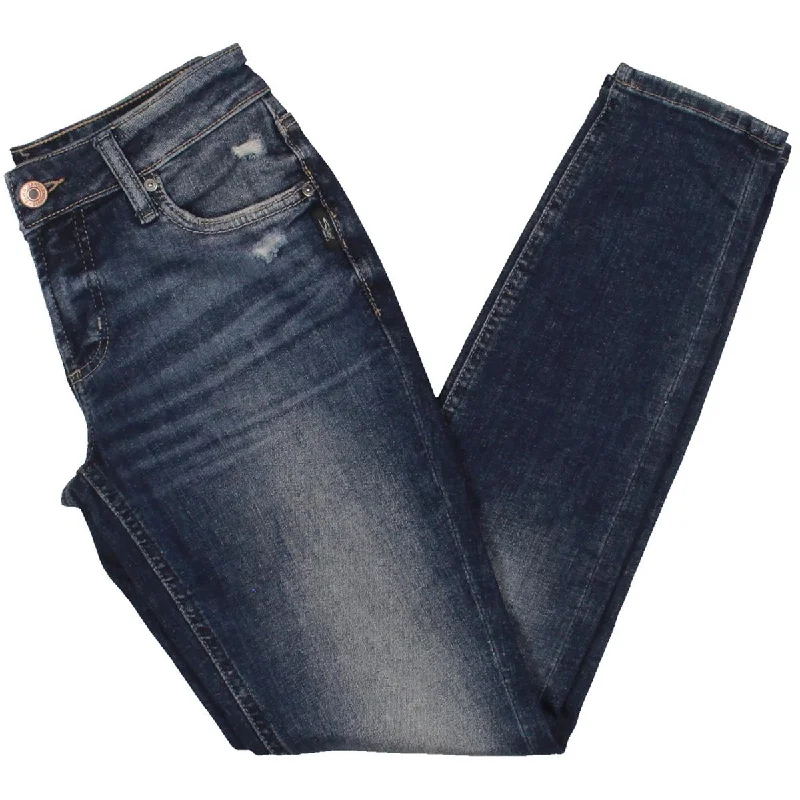 Womens Denim Distressed Skinny Jeans