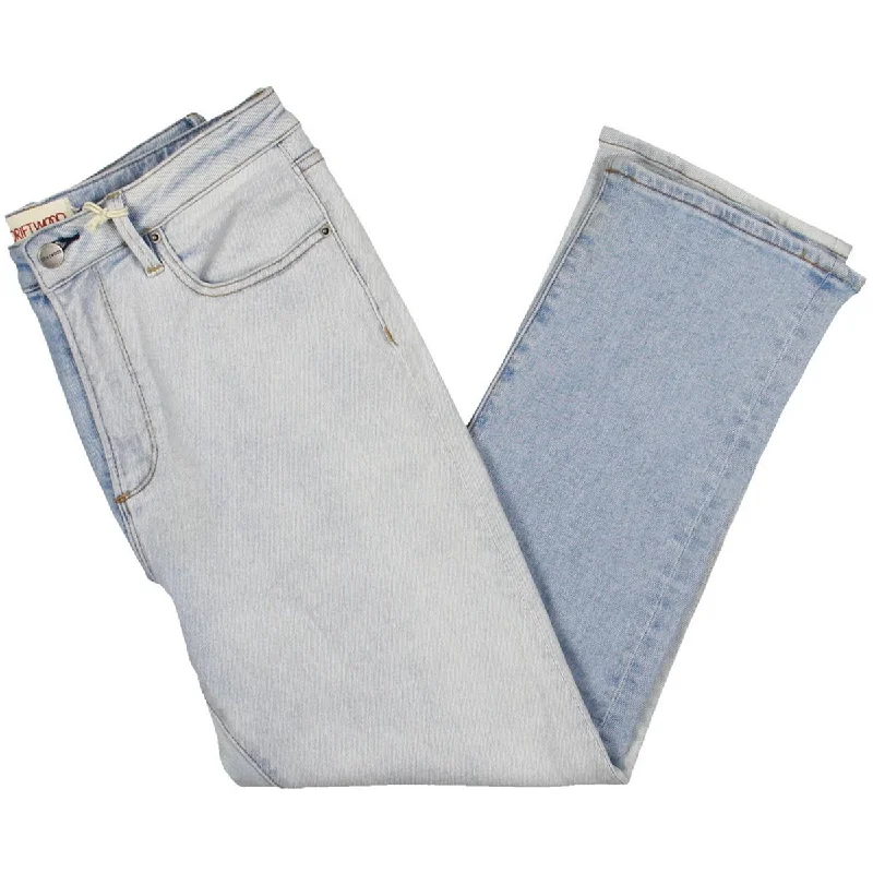 Womens High Rise Colorblock Straight Leg Jeans