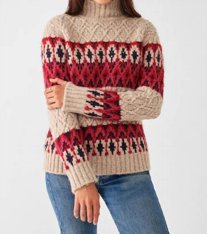 Frost Fairisle Turtleneck Sweater In Festive Pop