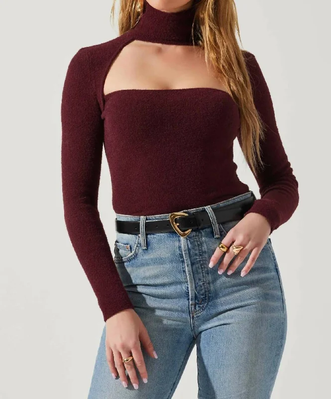 Izabella Sweater In Wine