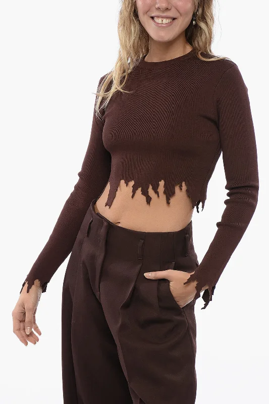 J.W.Anderson Ribbed Top with Laser-Cut Detailing