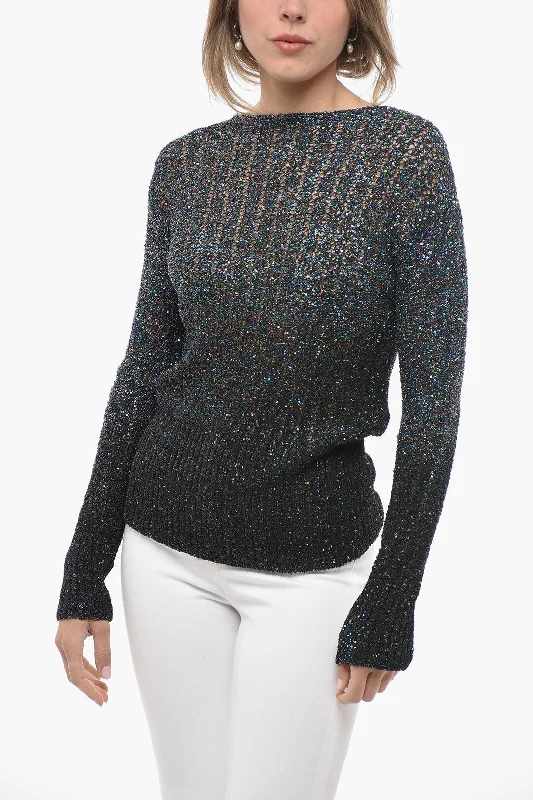 Maison Margiela MM1 Crew Neck Lurex Sequined Sweater