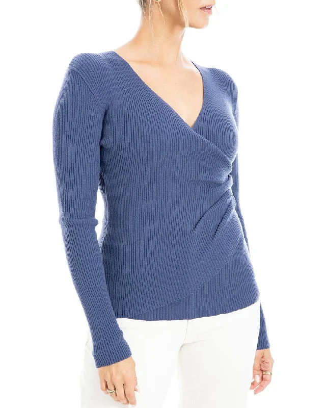 Max Studio Faux Wrap Sweater