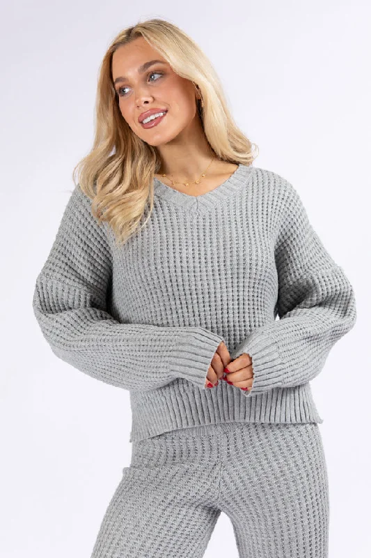 This Is Why Charcoal Thermal Waffle Knit Pullover