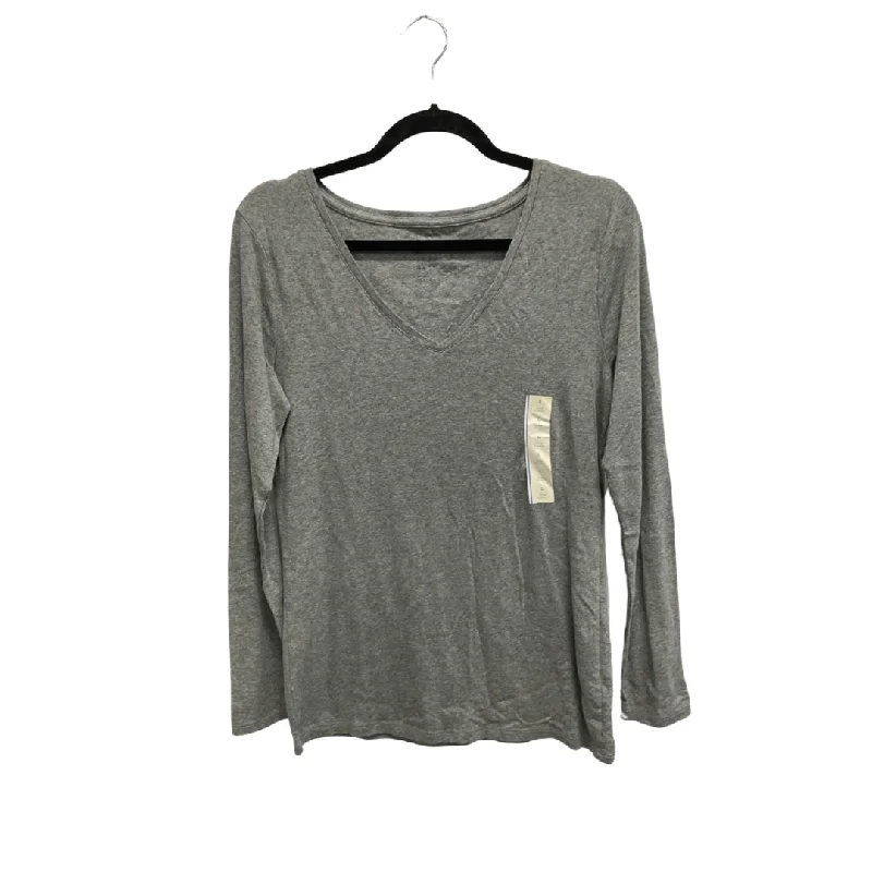 Top Long Sleeve Basic By A New Day In Grey, Size: L