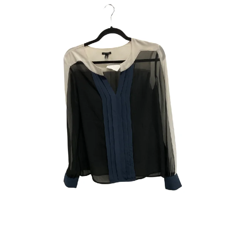 Top Long Sleeve By Ann Taylor In Black & Blue, Size: S