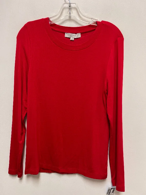 Top Long Sleeve By Loft In Red, Size: L