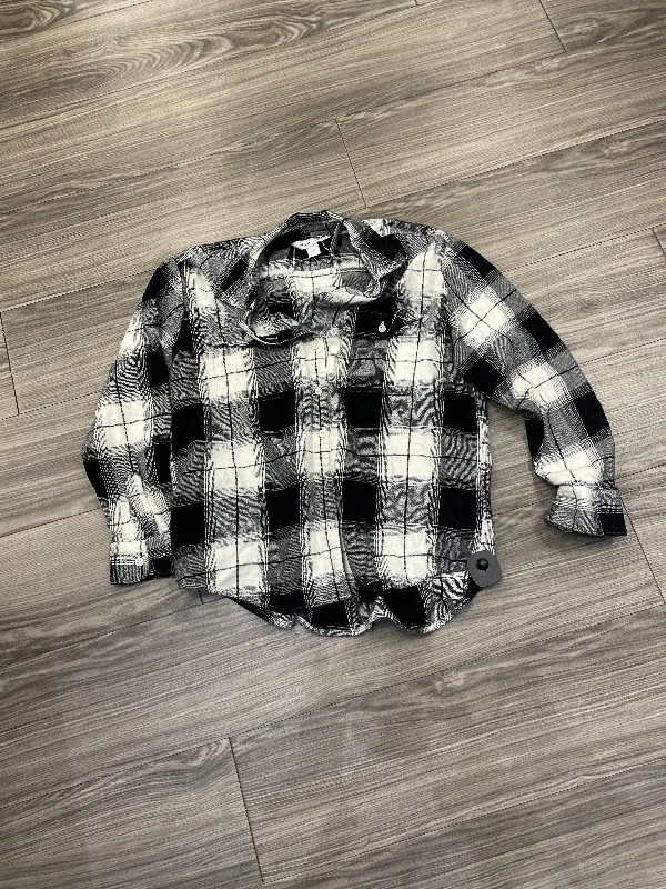 Top Long Sleeve By Old Navy In Plaid Pattern, Size: M