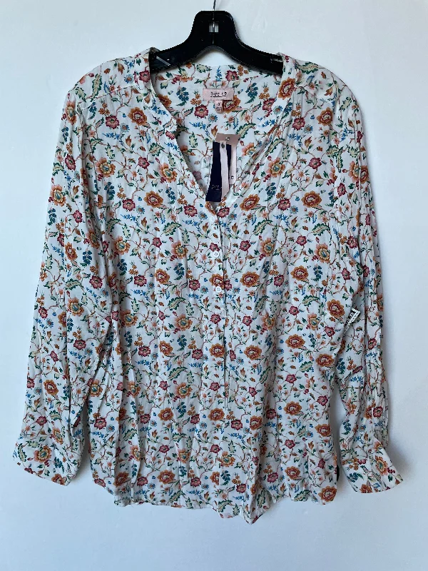 Top Long Sleeve By Per Se In Floral Print, Size: 1x