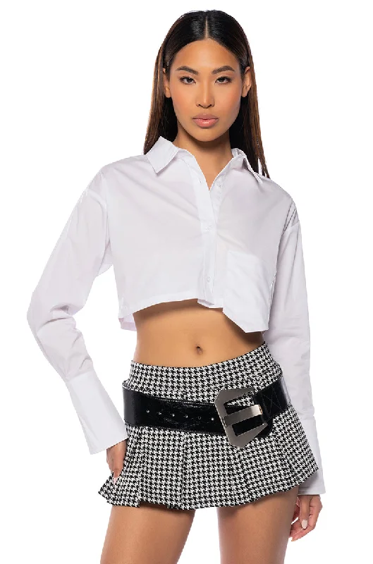 KLARE CROPPED BUTTON DOWN TOP