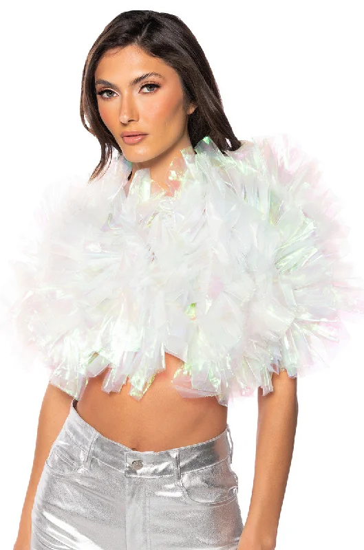 MUST BE DREAMING RUFFLE CROP BLOUSE